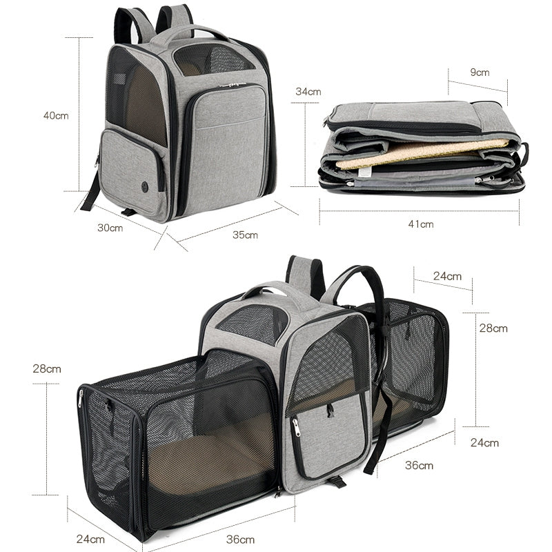 LDLC QS-099 Dual Side Expandable Breathable Mesh Design Pet Carrier Backpack Dog Cat Outdoor Carrying Bag LDLC QS-099 Dual Side Expandable Breathable Mesh Design Pet Carrier Backpack Dog Cat Outdoor Carrying Bag